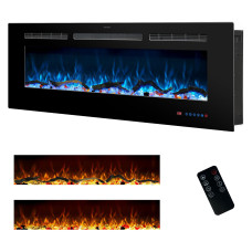 Електрокамін з обігрівом Royal Galaxy 50 RS зі звуком, розсипними дровами, кристалами, кольорами полумʼя та підсвітки наповнення, розмір 1270x450x145 (EF50RS)