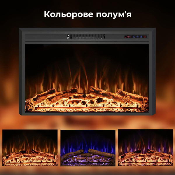 Электрокамин с обогревом Royal Goodfire Lite 26 (EF26B) с дровами, цветное пламя.