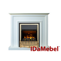 Каминокомплект IDaMebel Adele Белый Atherton с паровым камином, с настоящим 3D эффектом пламени и обогревом