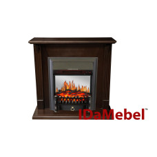 Камінокомплект IDaMebel Carolina горіх Fobos Black (виріз під плінтус 90x25)