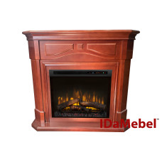 Камінокомплект IDaMebel Chicago коричнево-червоний (1250x1115x415) з каміном Dimplex XHD28 з обігрівом, реалістичним ефектом полумʼя, дровами та тлінням дров