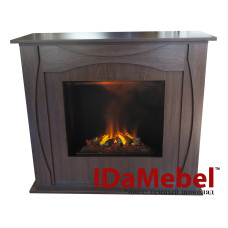 Камінокомплект IDaMebel Denpasar коричневий (1170x990x460) з паровим каміном Royal 3D Inferno LED зі справжнім 3D ефектом полумʼя, звуком, інтенсивністю полумʼя