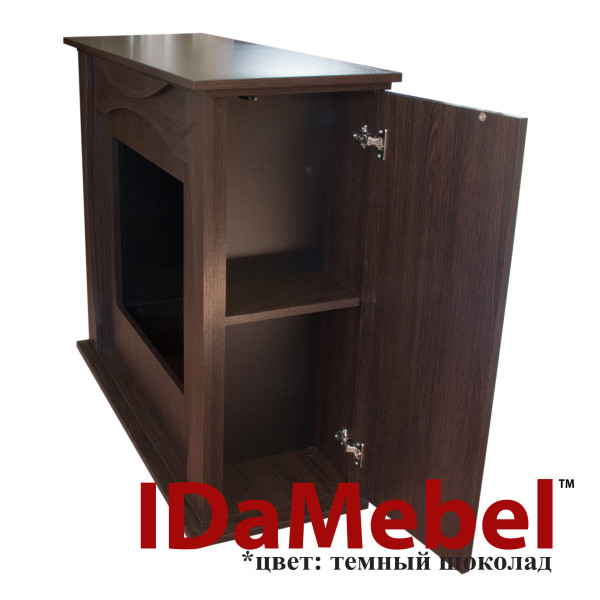 Камінокомплект IDaMebel Denpasar коричневий (1170x990x460) з паровим каміном Royal 3D Inferno LED зі справжнім 3D ефектом полумʼя, звуком, інтенсивністю полумʼя