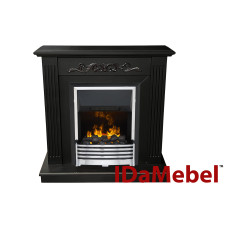 Камінокомплект IDaMebel Elaine темний шоколад (900x920x310) з паровим каміном Dimplex Flagstaff зі справжнім 3D ефектом полумʼя, обігрівом та вугіллям