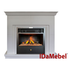 Камінокомплект IDaMebel Montreal Білий (1200x960x370) з паровим каміном Etna SF05 зі справжнім 3D полумʼям, обігрівом, дровами та звуком, яскравістю та інтенсивністю полумʼя