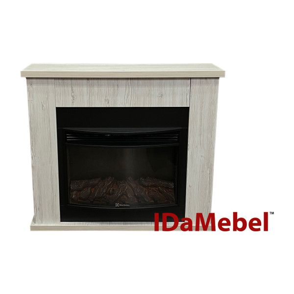 Камінокомплект IDaMebel Vera сірий дуб (1004x875x282) з каміном Electrolux EFP/P-2720RLS з обігрівом, звуком, дровами та яскравістю полумʼя