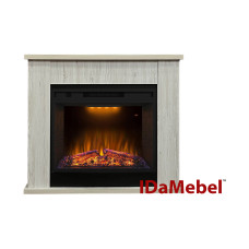 Камінокомплект IDaMebel Vera сірий дуб (1004x876x282) з каміном Royal Goodfire 26 з обігрівом, звуком, дровами та цеглинками