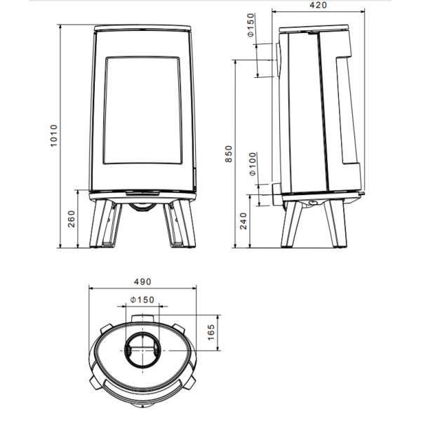 Піч чавунна Dovre BOLD 300 (піч овальної форми на ніжках  , 7 кВт)