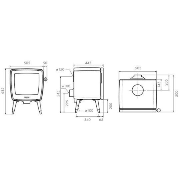 Піч чавунна Dovre VINTAGE 35 (піч на ніжках, 7 кВт)