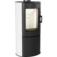 Стальная печь-камин Kratki KOZA AB S/DR кафель белая (8,0 кВт) (KOZA/AB/S/DR/KAFEL/BIALY)