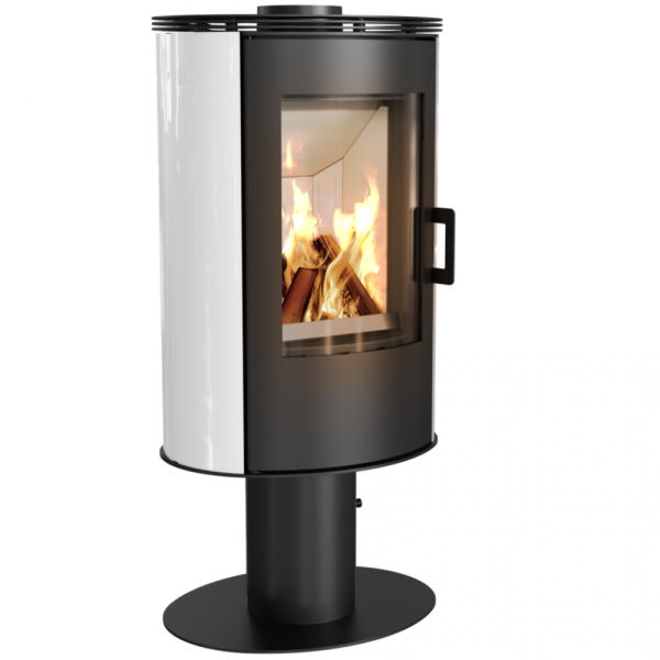 Сталева піч-камін Kratki KOZA AB S/N/DR кахель біла (8,0 кВт)