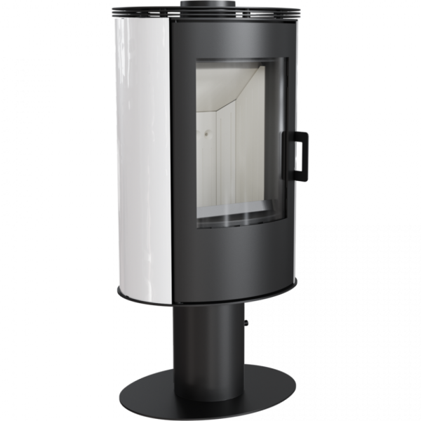 Сталева піч-камін Kratki KOZA AB S/N/DR кахель біла (8,0 кВт)