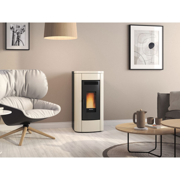 Пелетна піч з системою повітряпроводів Nordica KLAUDIA PLUS ivory (8 кВт)