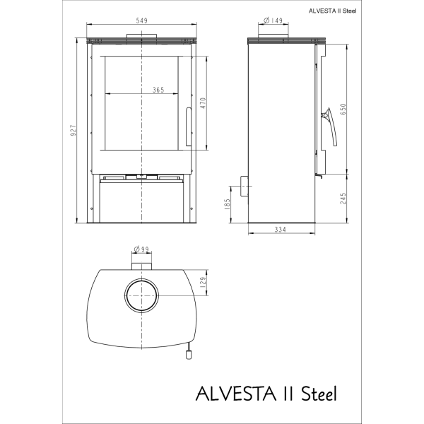 Отопительная печь Thorma ALVESTA II Black  ( 8 кВт)