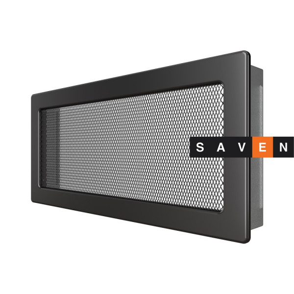 Вентиляционная решетка для камина SAVEN 17х37 графитовая