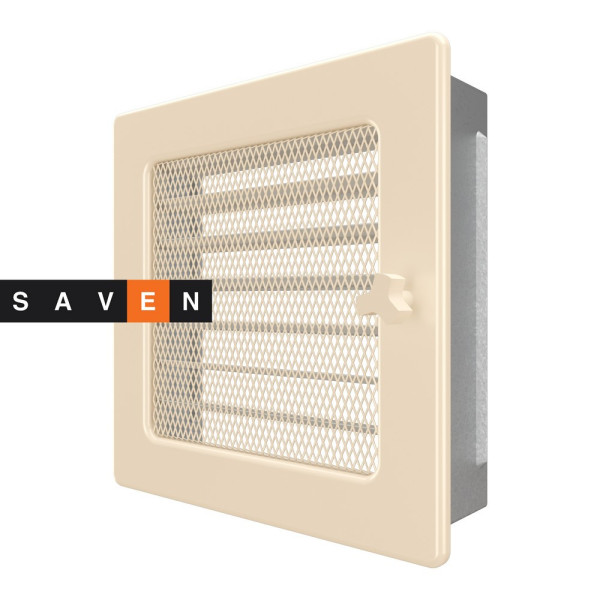 Вентиляційна решітка для каміна SAVEN 17х17 кремова з жалюзі