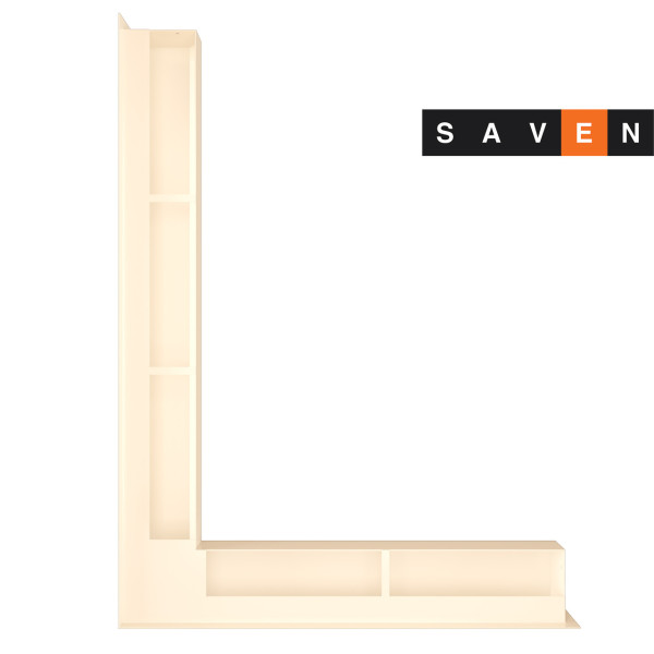 Вентиляционная решетка для камина угловая левая SAVEN Loft Angle 90х600х800 кремовая