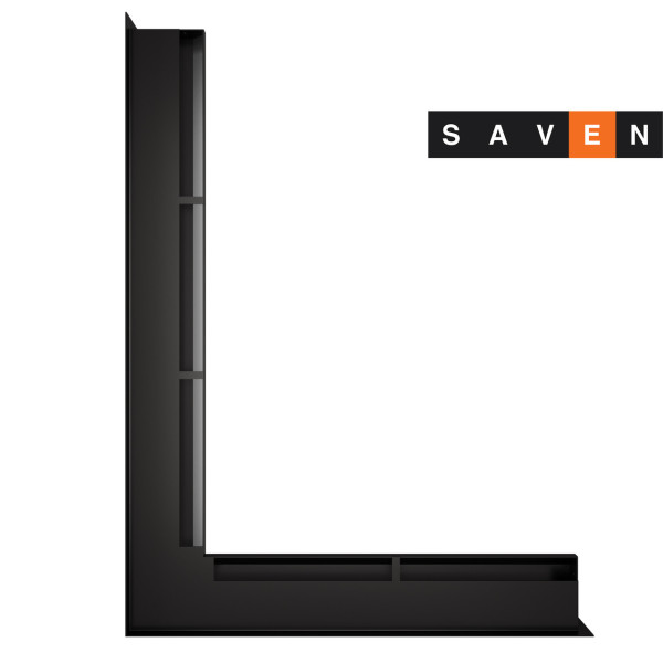 Вентиляционная решетка для камина угловая левая SAVEN Loft Angle 60х600х800 черная