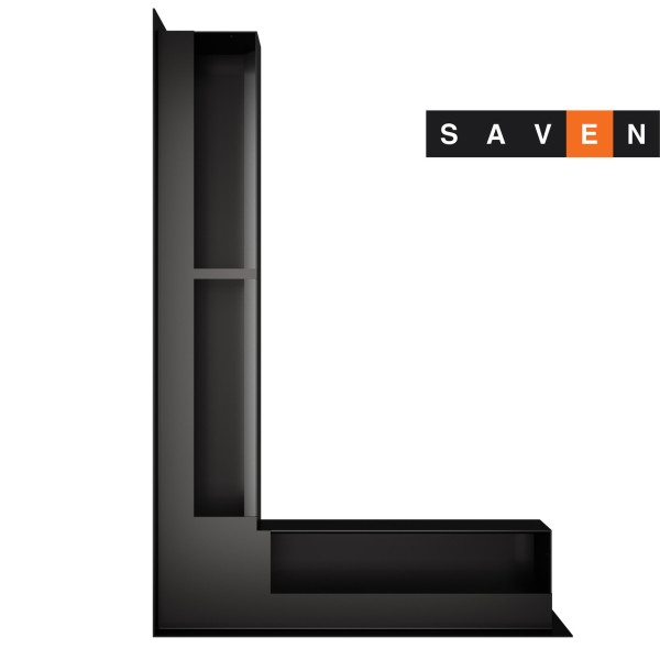 Вентиляционная решетка для камина угловая левая SAVEN Loft Angle 90х400х600 черная