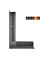 Вентиляційна решітка для каміна кутова ліва SAVEN Loft Angle 90х400х600 графітова