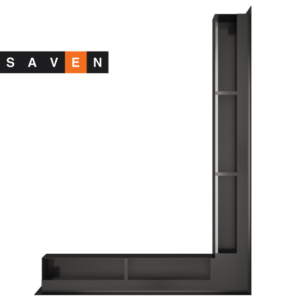 Вентиляционная решетка для камина угловая правая SAVEN Loft Angle 90х800х600 графитовая