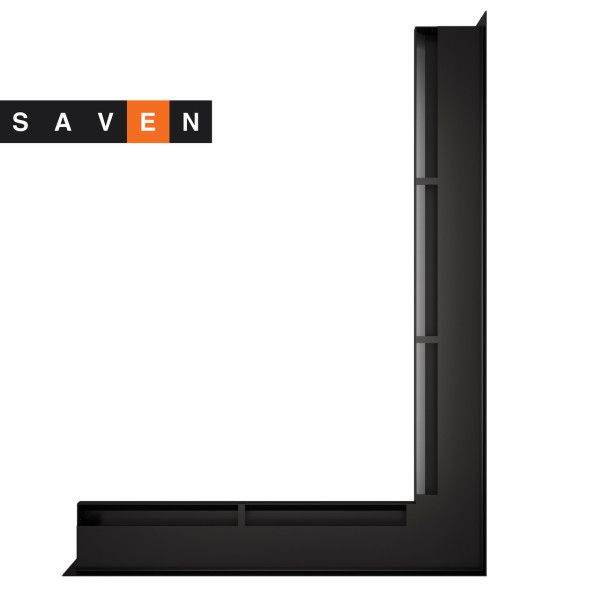 Вентиляционная решетка для камина угловая правая SAVEN Loft Angle 60х800х600 черная