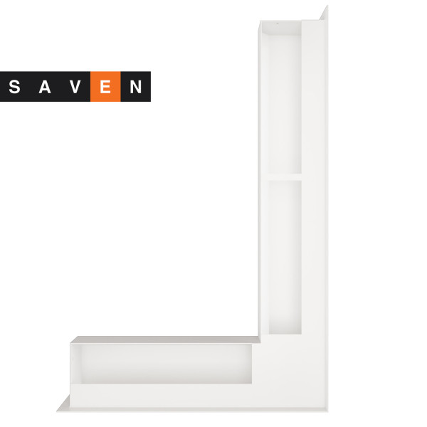 Вентиляционная решетка для камина угловая правая SAVEN Loft Angle 90х600х400 белая