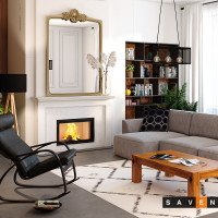 Каминная топка SAVEN Balance 80х50 Black (12,0 kW) ECO