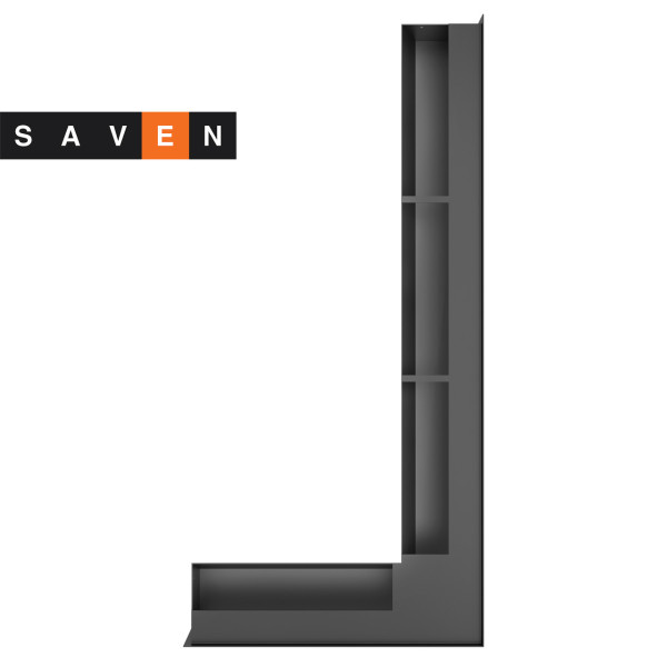Вентиляционная решетка для камина угловая правая SAVEN Loft Angle 95х950х450 черная