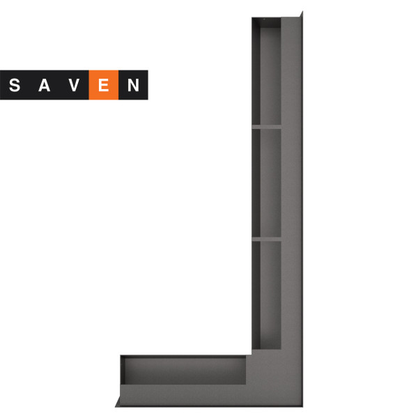 Вентиляционная решетка для камина угловая правая SAVEN Loft Angle 95х950х450 графитовая