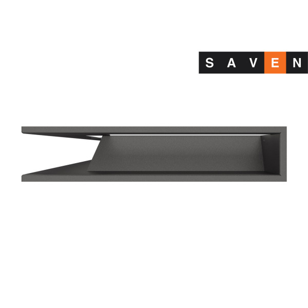 Вентиляционная решетка для камина угловая левая SAVEN Loft Angle 95х450х950 графитовая
