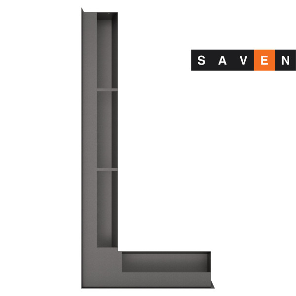 Вентиляционная решетка для камина угловая левая SAVEN Loft Angle 95х450х950 графитовая