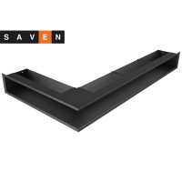 Вентиляционная решетка для камина угловая правая SAVEN Loft Angle 95х800х450 черная