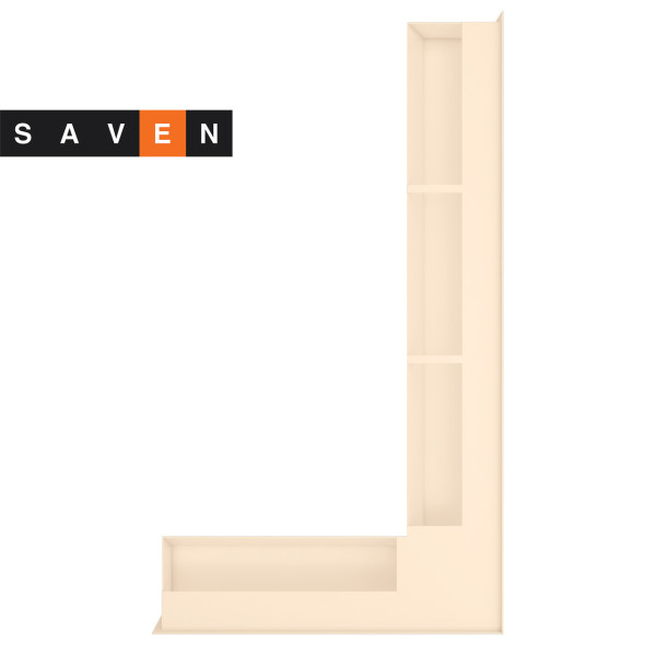 Вентиляционная решетка для камина угловая правая SAVEN Loft Angle 95х800х450 кремовая
