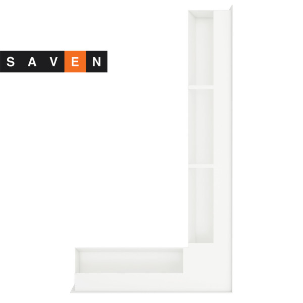 Вентиляционная решетка для камина угловая правая SAVEN Loft Angle 95х800х450 белая