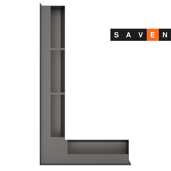 Вентиляционная решетка для камина угловая левая SAVEN Loft Angle 95х450х800 графитовая