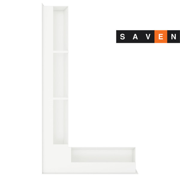 Вентиляционная решетка для камина угловая левая SAVEN Loft Angle 95х450х800 белая