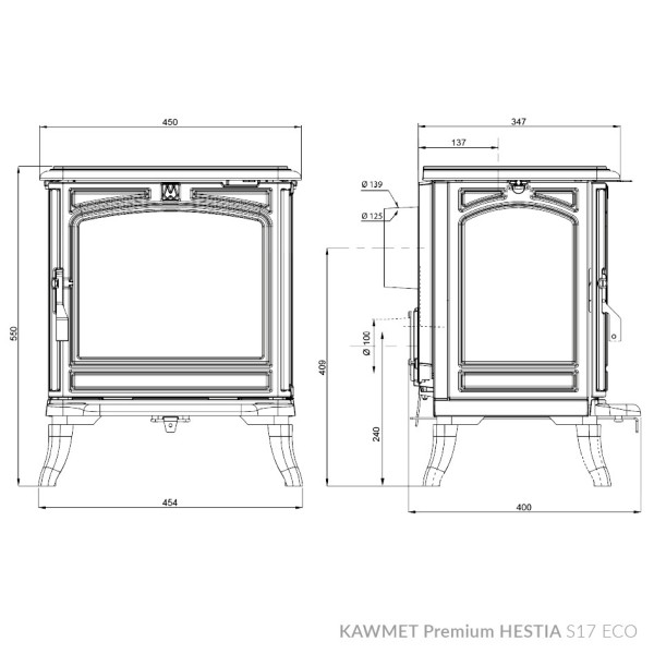 Печь камин чугунная KAWMET Premium HESTIA S17 ECO