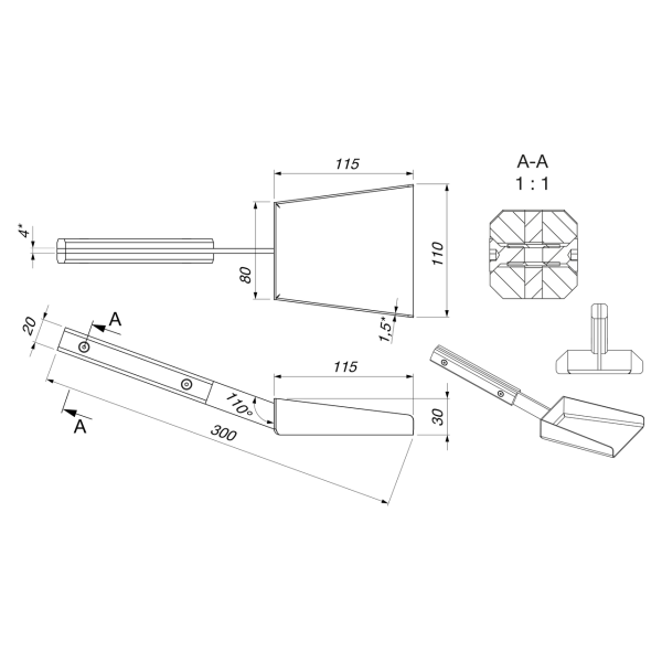 Лопатка для каміна SAVEN Shovel S (30 cm) white