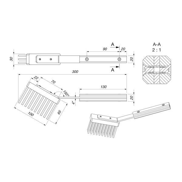 Щітка для каміна SAVEN Brush S (30 cm) black