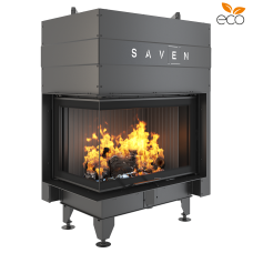 Камінна топка кутова SAVEN Energy Up 75х50х47L Black (15,1 kW) ECO