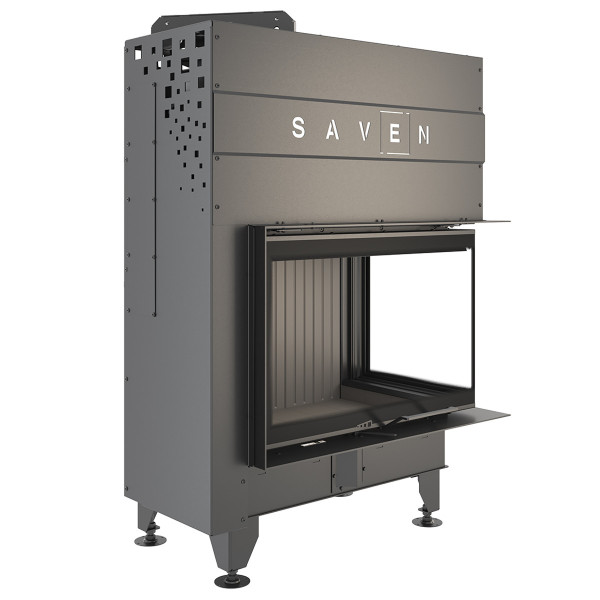 Камінна топка кутова SAVEN Energy Up 75х50х47R Black (15,1 kW) ECO