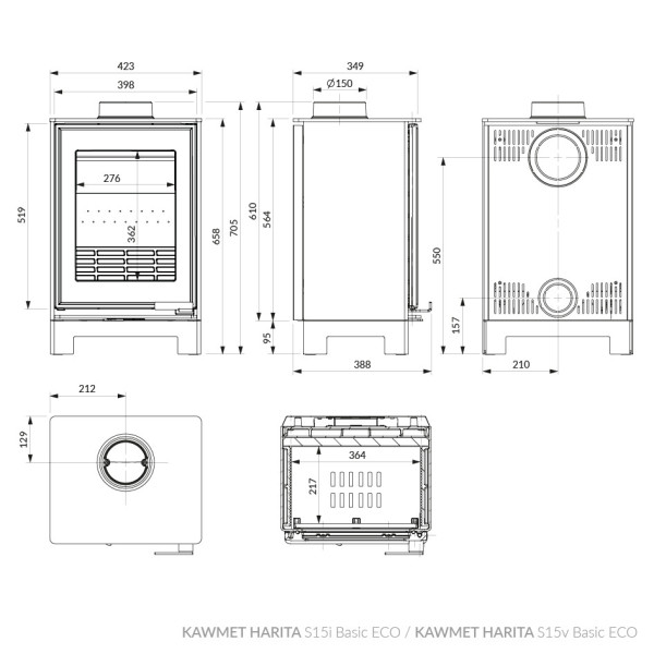 Піч камін KAWMET HARITA S15v Basic ECO