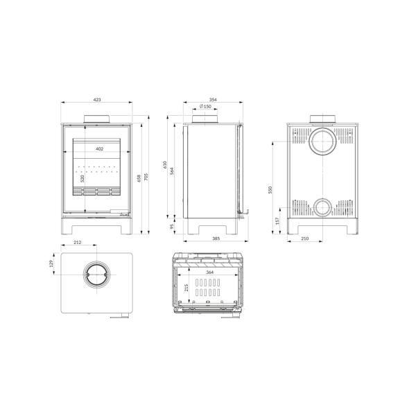 Піч камін KAWMET HARITA S15v Basic Decor ECO