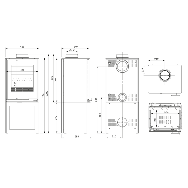 Піч камін KAWMET HARITA S15i S-Box Decor ECO