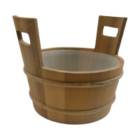 Шайка для сауни із пластиковою вставкою 9 л кедр Sawo 301-D