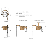 Ведро-водопад Sawo 18 л, кедр 393-D
