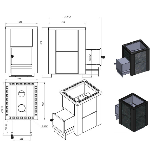 Пекти для лазні PKLE-12 T