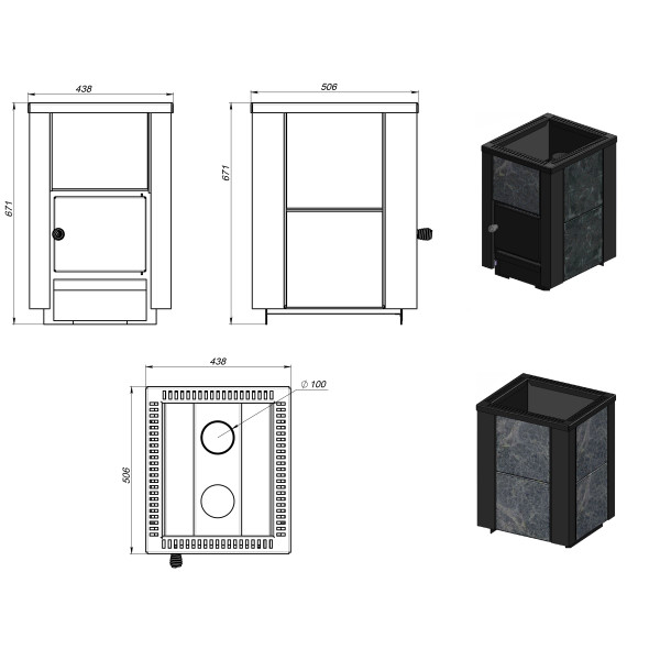 Пекти для лазні PKLE-12 Tx