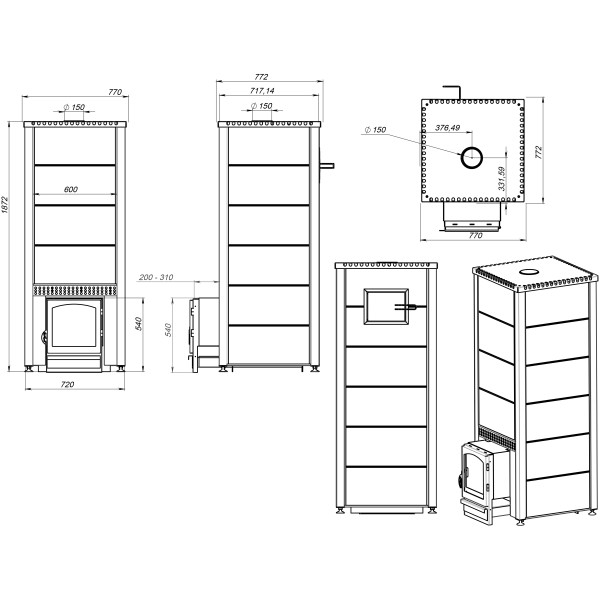 Пекти для лазні PKLV-50-6 N